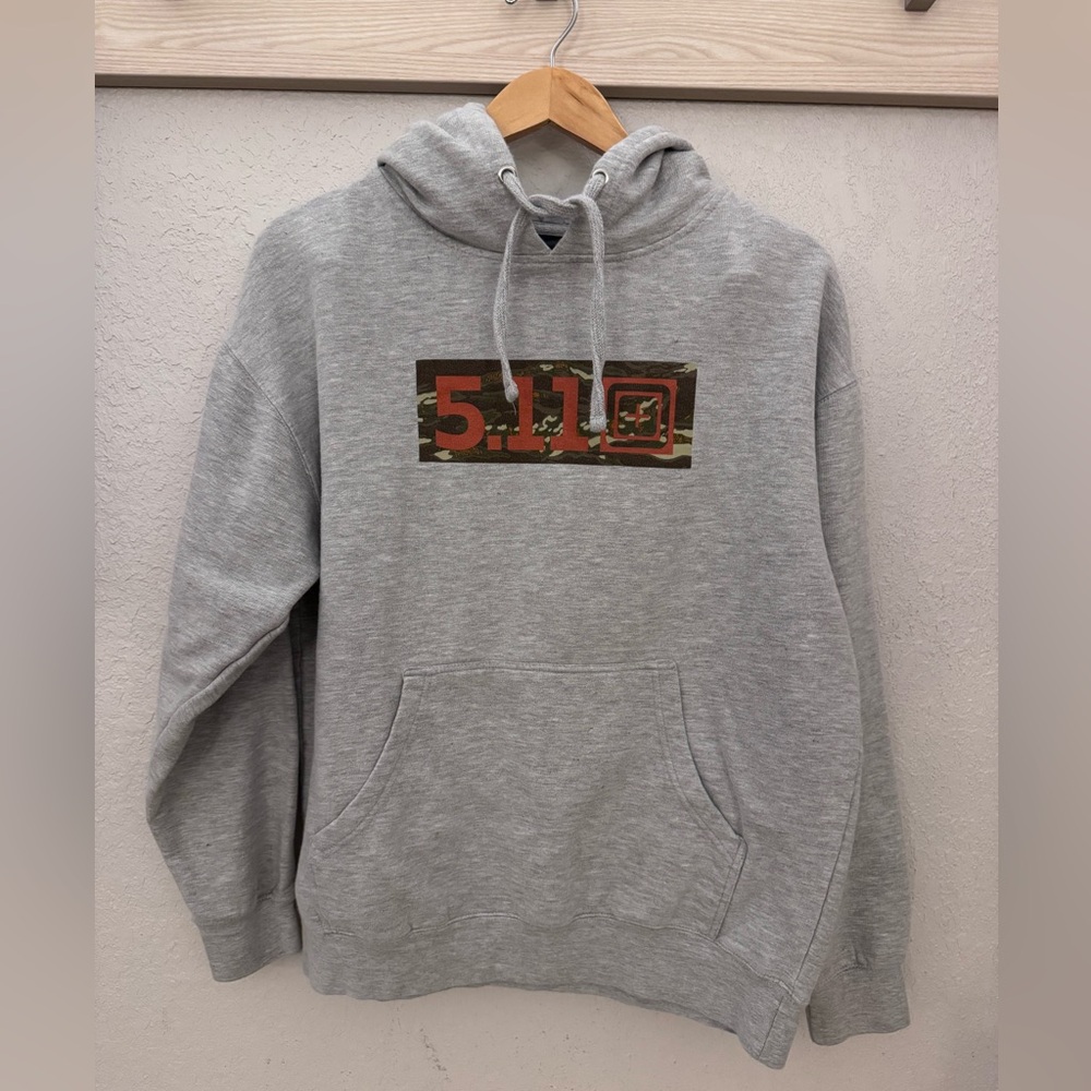 5.11 Pullover Hoodie with Camo graphic print. Size Large.